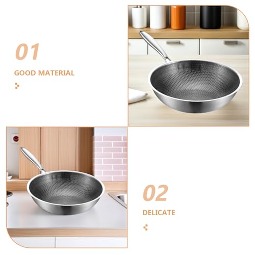 Wok de acero inoxidable Veemoon para cocina miniatura 3