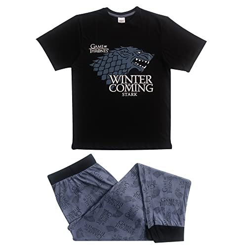 TDP Textiles Conjunto de pijama oficial de Game Of Thrones Winter Is Coming Stark para hombre/niño,...