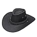 Egmy Adult Solid Casual Summer Western Fashion Cowboy Sun Hat Wide Brim Travel Sun Cap Foam Cowboy Hat (Black, One Size)