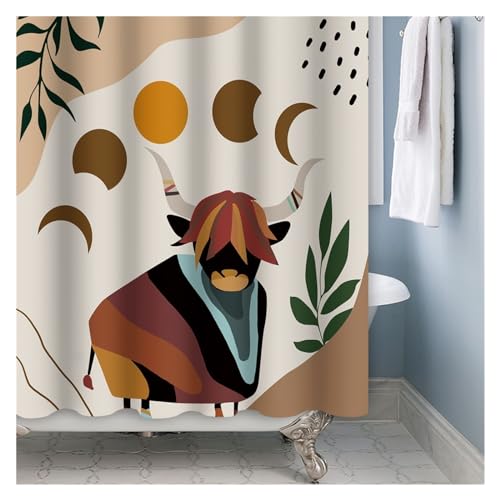 Rideau de douche imperméable en polyester à feuilles tropicales W180xH200cm - 7