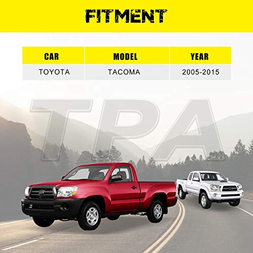 Titanium Plus Autoparts Black Rear Step Bumper Assembly With Pull Bar/Center Top Pad/End Bracket/License Lamp Compatible For 05-15 Toyota Tacoma To1103114 #TOP6