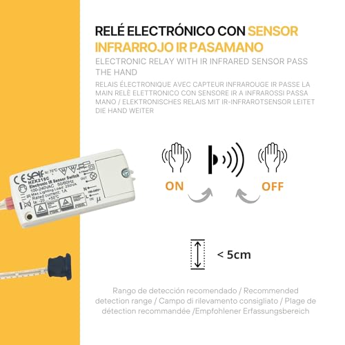 GBBC Elektronisches Sensorrelais HZK218C, Max. Erkennung 10 cm, Batteriebetrieben, Neutraler Ton, Bewegungsmelder