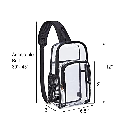 Sac bandoulière transparent imperméable avec sangle réglable polyvalent - 3