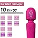 KINGWAND Handheld Personal Mini Massager Tool– Waterproof, USB Rechargeable, 10 Vibration - Perfect on Back Legs Hand Pains and Sports Recovery(Rose red)