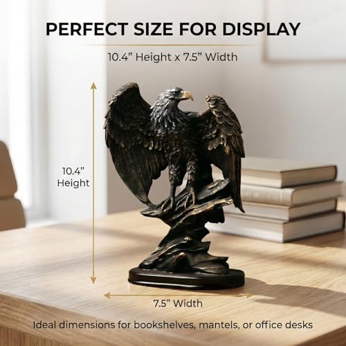 Estatua decorativa de águila patriótica de 10.4 pulgadas miniatura 3