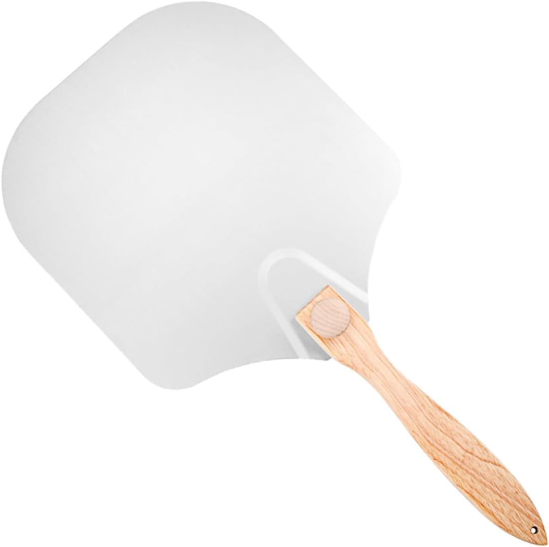 Lurrose Pizza Paddle Baking Pizza Spatula with Detachable Wooden Handle for Restaurant and Home Random Color