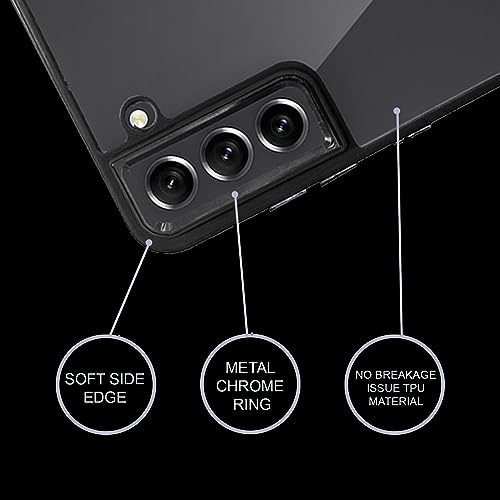 Image of A rtistque Ultra Hybrid Clear Back Cover Case for Samsung Galaxy S21 FE | Drop Protection | Transparent | Smooth TPU Sides - Black