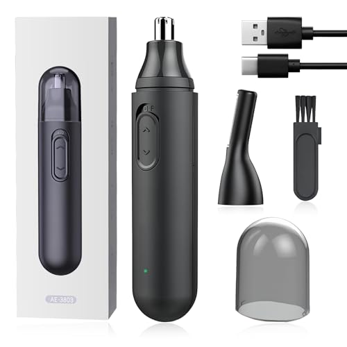 Tondeuse Nez, Coupe Poils Nez et Oreilles USB Rechargeable, Tondeuse Rasoir Nose pour Hommes et Femmes