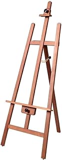 CONGRUI Caballete de suelo, caballete estable de madera maciza de 158 cm, soporte de exhibición con trípode, apto para principiantes y niños, tres colores (marrón)