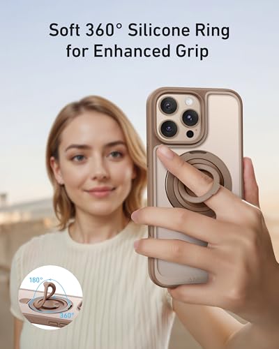 Image of Anker Magnetic Ring Stand for iPhone 16 Plus Case, Silicone Finger Ring Grip Stand Holder, Military Grade Drop Tested, Compatible with MagSafe, Built in Kickstand, Soft Edge Anti-Fingerprint, Blue