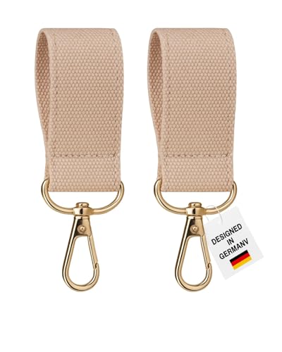 Grünes Glück Premium Kinderwagen Haken(2-er Pack) - Sehr edle Kinderwagenhaken für Taschen Wickeltaschen & Einkäufe - Die Kinderwagen Clips verleihen deiner Kinderwagen Tasche das gewisse Etwas.