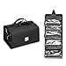 ROYALFAIR Roll Up Makeup Bag, Travel Toiletry Bag for Women with 4 Clear TSA Approved Pouches, Hanging Travel Organizer, Folding Cosmetic Bag for Men and Women (Black)