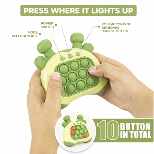 Image of MABLE Pop it Pro Game Electronic Speed Push Button Fidget Toy with Lights & Music, Interactive Stress Relief Game for Kids & Adults, Brain Training Handheld Toy (Assorted Colours)