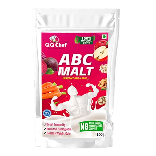 QQChef ABC Malt Milk Mix, Natural Drink for Kids, Adults & Elders (100gm x 1 Pcs)