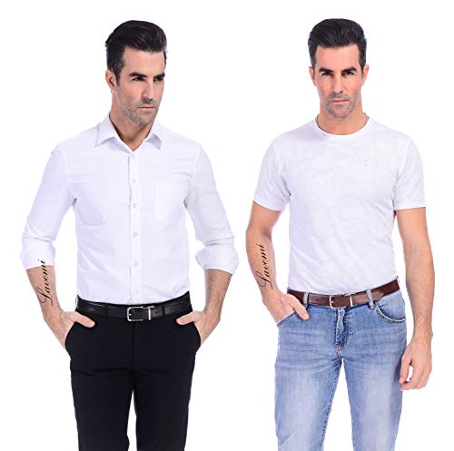 Lavemi Mens Belt Reversible 100% Italian Leather Dress Casual,One Reverse for 2 Colors,Trim to Fit