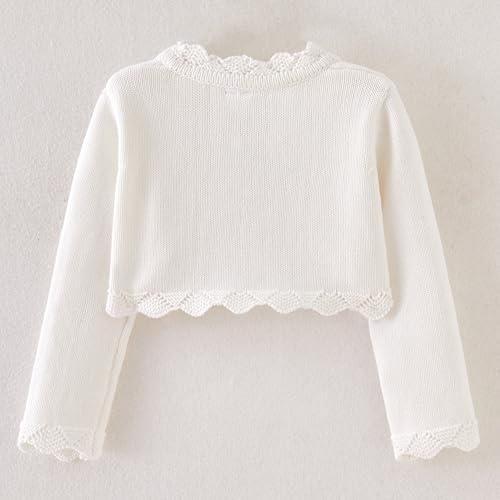 Girls Kids Bolero Cardigan Sweater Long Sleeve Button Knit Shrug Cropped Cover Up Top Cardigan Shrug3