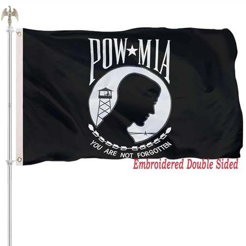 tnpun Drapeau brodé Pow Mia pour extérieur 9,6 x 12,7 cm double face en polyester résistant aux couleurs vives anti-décoloration avec 2 œillets en laiton pour mur intérieur et extérieur « You are not tnpun Drapeau brodé Pow Mia pour extérieur 9,6 x 12,7 cm double face en polyester résistant aux couleurs vives anti-décoloration avec 2 œillets en laiton pour mur intérieur et extérieur « You are not