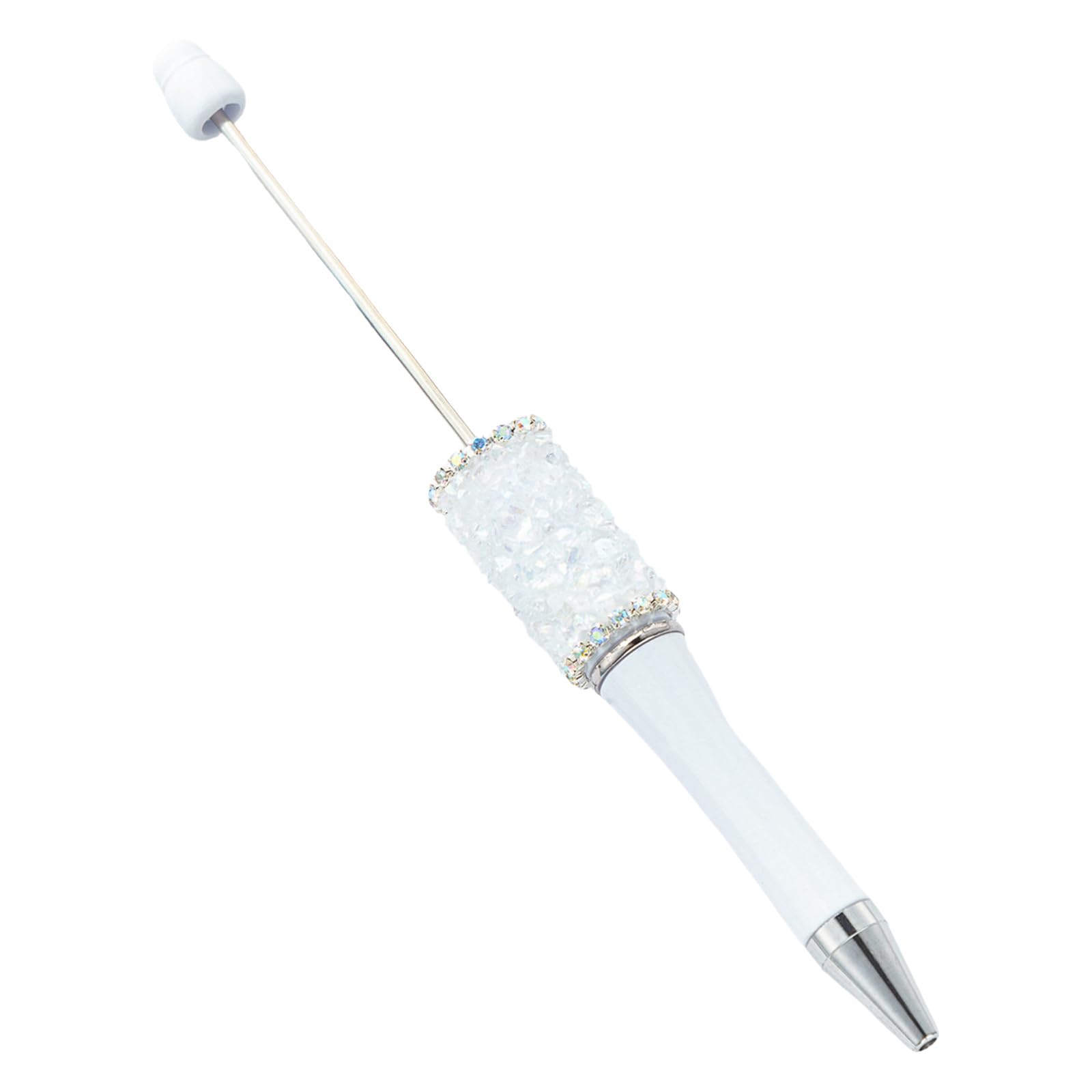 Beadable Ballpoint Pen Retractable Ballpoint Pen Rhinestones Beadable Pen for Student Boy Girl Reward Birthday