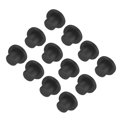 Image of uxcell High Temp Silicone Plug Mount Dia 12mm /0.47 inch t Shaped Rubber Stopper Hole Plugs for Powder Coating Plating Waterproof Plugs Sealing Plugs Black Pack of 12(OD 20mm)