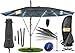KESSER® Sonnenschirm Doppelsonnenschirm mit LED 4,6m x 2,7m | Ampelschirm Abdeckung| Kurbelschirm Aluminium wasserabweisend Neigbar Kippbar 360° Drehbar Anthrazit