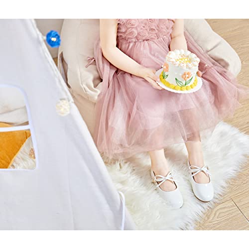 Felix & Flora Toddler Little White Girl Mary Jane Dress Shoes Size 5 - Ballet Flats Girl Party School Wedding