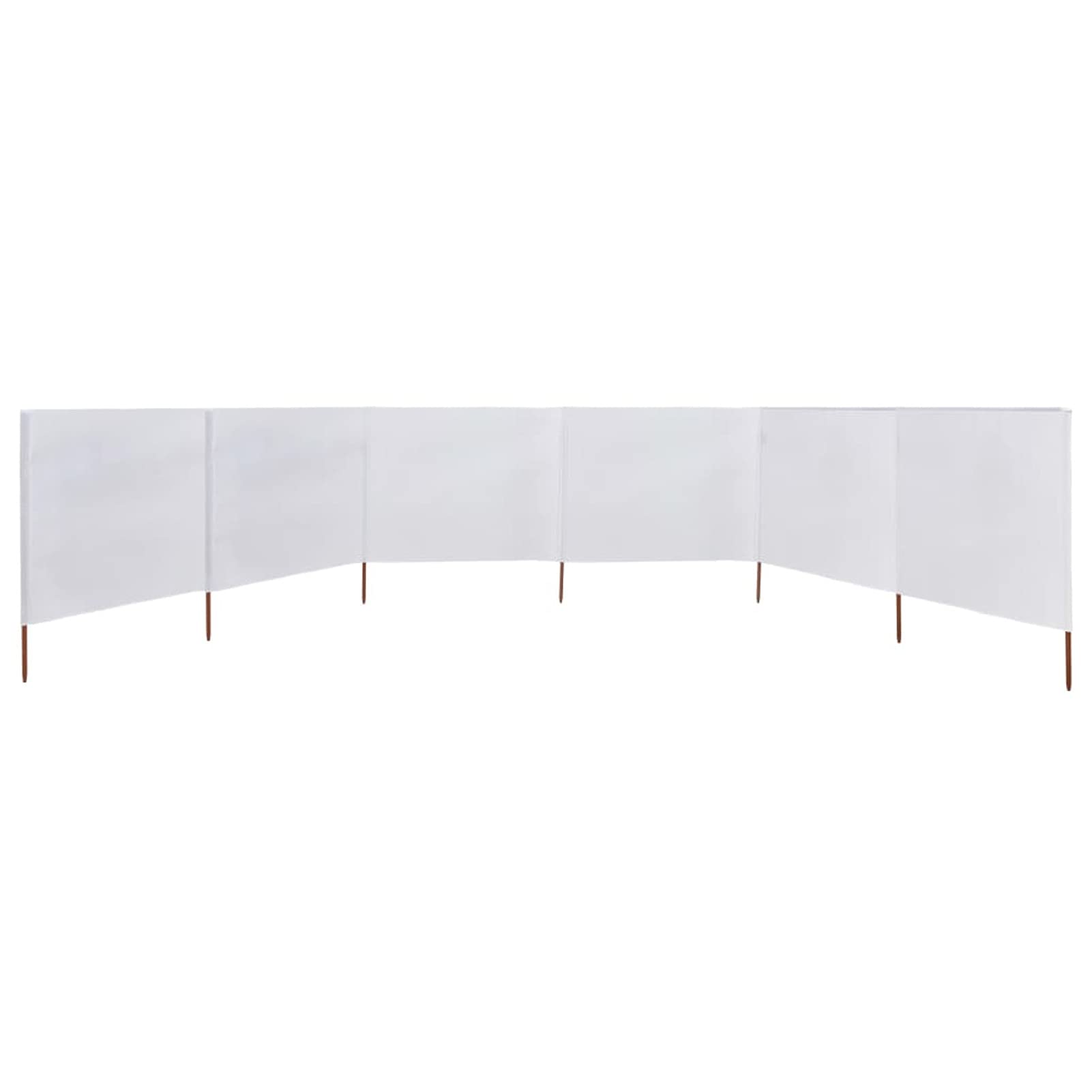 Homgoday Paravento da spiaggia a 6 pannelli, tessuto bianco sabbia, 800 x 120 cm, paravento in spiaggia o in campeggio Paravento spiaggia