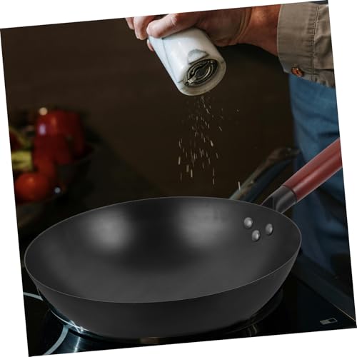 Sartén wok tradicional de hierro sin recubrimiento antiadherente miniatura 3