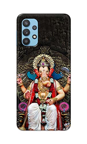 Image of PRINTFIDAA Lord Ganesh Bappa Moriya Printed Designer Hard Back Case Cover for Samsung Galaxy A32 -(SS) MVN1010