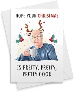 Funny Larry Christmas Card - Funny Holidays Card, Merry Christmas, Christmas Humor, Tv Show, Stocking Stuffers, Comedian Christmas Card [00231]