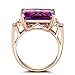 925 Sterling Silver Womens Rectangle Purple Gemstone CZ Ring Fashion 18K Rose Gold Natural Amethyst Ring Shiny Cubic Zirconia Diamond Ring Eternity Engagement Wedding Band Promise Ring (8)