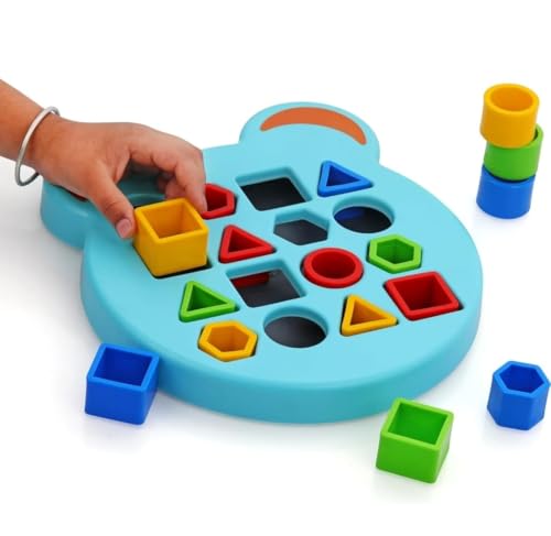 Image of Shape Matching Game for Kids | Fishing & Matching Wooden Board Toy for 3-7 Years | Montessori Fine Motor & Colour Learning Game