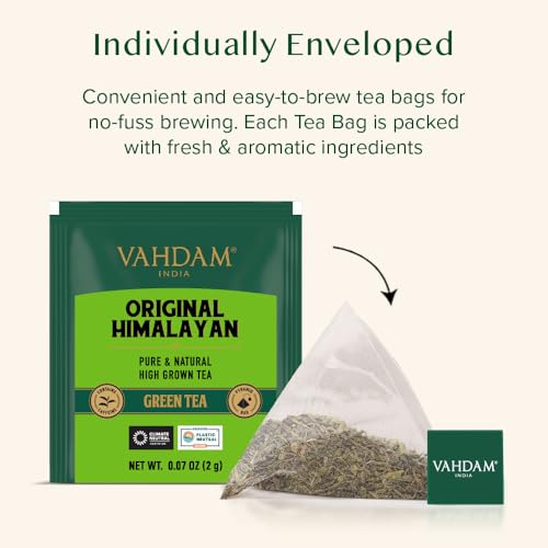 Himalayan Green Tea, Magic Tea Sticks, Loose Leaf Tea Bag (16 Tea Sticks - Can be Re-Infused 2-3 Times) A Unique Way to Enjoy Exotic Loose Tea with the Convenience of a Tea Bag - Packed at Source