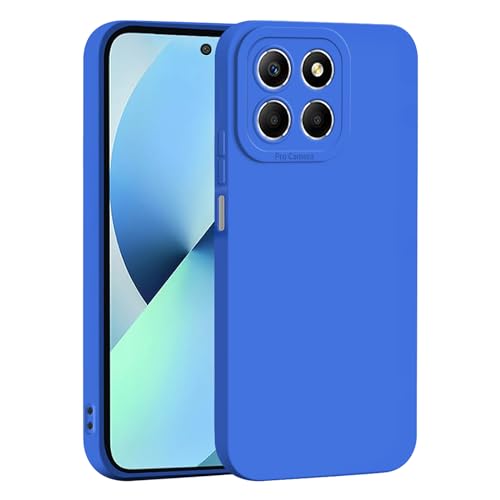 TEYYOS Funda Suave Silicone para Honor X8 5G/Honor X6/Honor 70 Lite, Diseño de Protección para Lentes de Cámara, Antichoque, Antigolpes, Antihuellas Case Cover Protectora de Silicona TPU, Azul Oscuro
