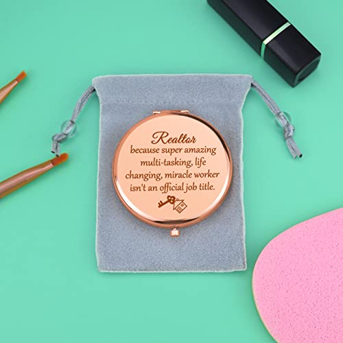 Espejo compacto plegable redondo para maquillaje miniatura 7