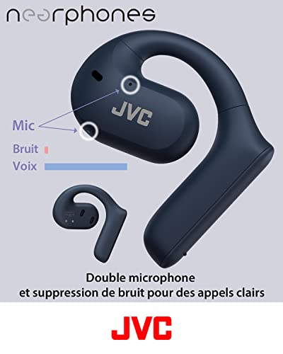 JVC Nearphones écouteurs True Wireless Design Oreilles Libres Water Proof IPX4 pour Le Running Micro Fonction Mute Autonomie 17H Bluetooth 5.1 HA NP35T B - vue 6