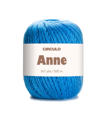 Image of CIRCULO Anne Yarn for Crocheting & Knitting, 100% Mercerized Brazilian Virgin Cotton, Soft Fingering Weight, 547 Yds, 5.19 Oz - Color 2500 Acqua