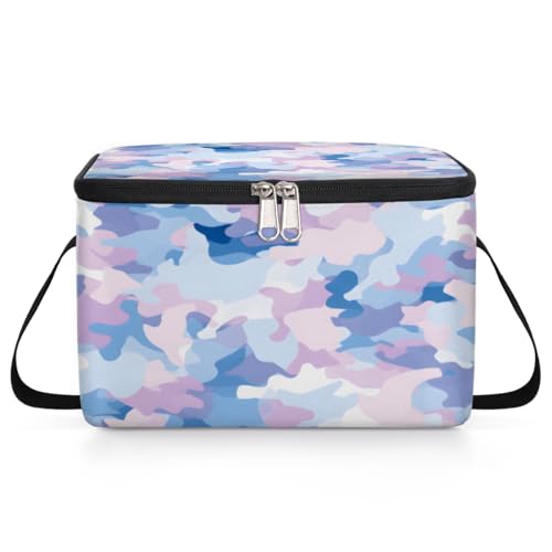 GzLeyigou Camo Lunch Bags for Women Men 9 Cans, Hot & Cold Food Delivery Bag Insulated Grocery Bag Insulated Lunch Box Colorful Camouflage Cooler Bag for Office Work Picnic Beach