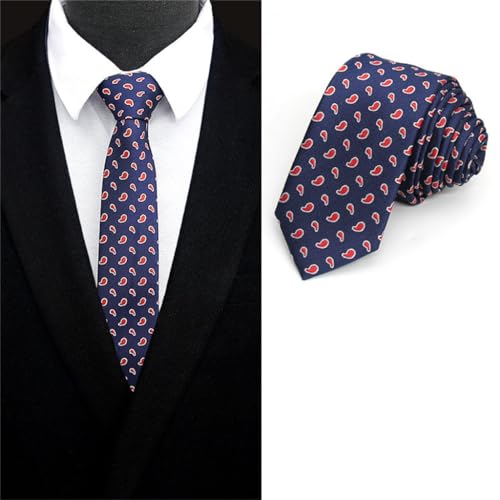 Corbata estrecha de poliéster 6CM con estampado floral