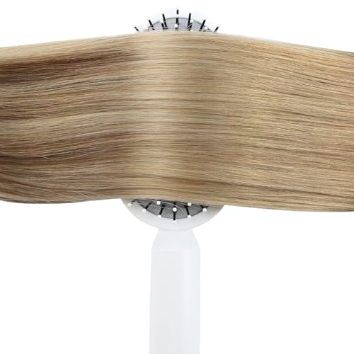 Image of Full Shine 24 Inch Invisible Weft Hair Extensions 105G Remy Human Hair | 10 /16 /16 Golden Brown Highlight Buttery Blonde, Invisible Weft, Party And Wedding, Long Styling, Women Looks