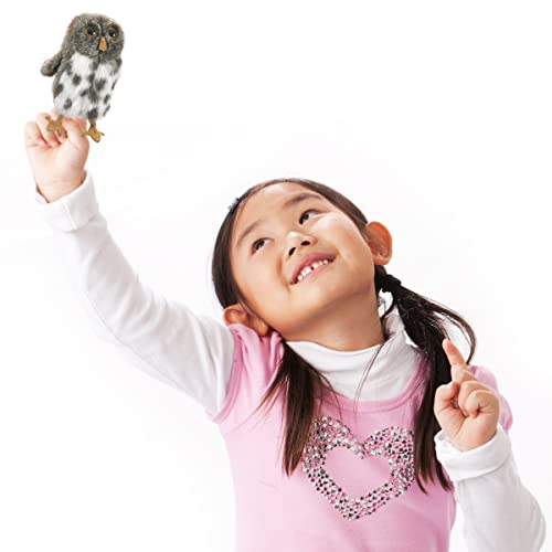 Folkmanis 2638 Spotted Owl Finger Puppet, Grau