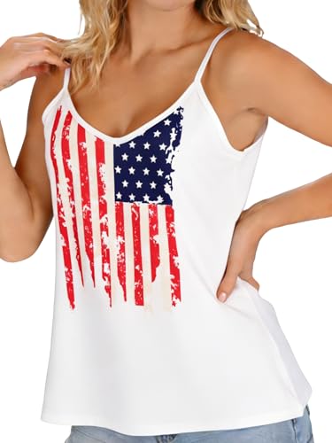 Image of Ibeauti American Flag Tank Tops for Women 4th of July Outfits Camisoles Patriotic 250th Anniversary USA Shirts