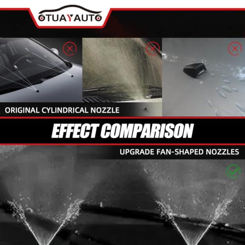 Image of OTUAYAUTO Front Windshield Washer Nozzles Replacement for 2014-2023 Jeep Cherokee KL Series, Windshield Washer Fluid Nozzle Kit Replaces 68102968AA, Set of 2