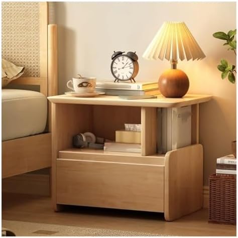 Modern Wood Nightstand Table with Drawers, Small Bedside Storage Table, Stylish End Table for Bedroom, Living Room, or Office - Versatile Furniture Solution