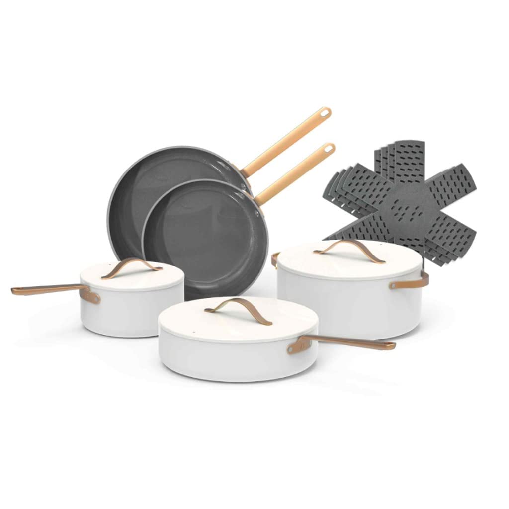Batterie de cuisine céramique 12 pièces antiadhésive pour cuisiner sans matière grasse