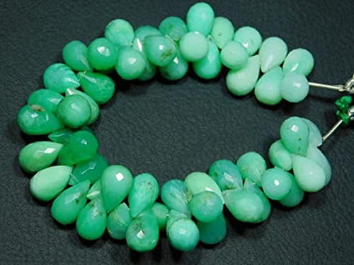 Chrysoprase faceted big teardrops perles pierres fines naturelles pour bijoux DIY