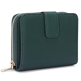 財布 レディース 2つ折り 本革 ミニ財布 人気 小銭入れ 軽い 軽量 コンパクト 2つ折り スキミング防止 多機能 (グリーン)