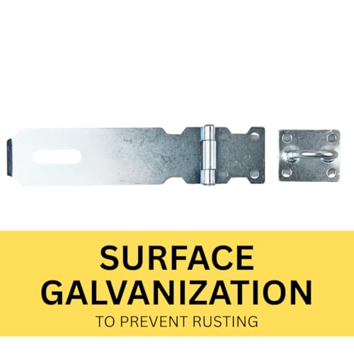 Image of DOVETAIL 6 inch (15.24 cm) Galvanized Pad Bolt Hasp | Easy Installation with Included Screws | Suitable for Gates & Cabinets | Rust-Resistant | Versatile Security Solution