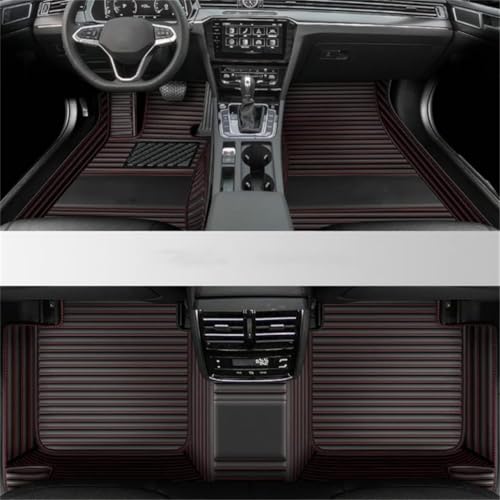 Image of Premium 10D Car Foot Mat for Mahindra Xuv 3XO | Luxury Leather | Double Layered | Waterproof and Washable | Custom Fit | Detachable Grass Mat | Black and Red