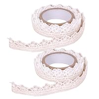 Selbstklebende Spitze, 2 Rollen, Spitzenband Selbstklebend Dekoband Spitze Band Bordüre Selbstklebend Bänder, Spitzenband im Vintage-Stil, für Handwerk, Hochzeit, Dekoration, Scrapbooking, 1.8cm*1m