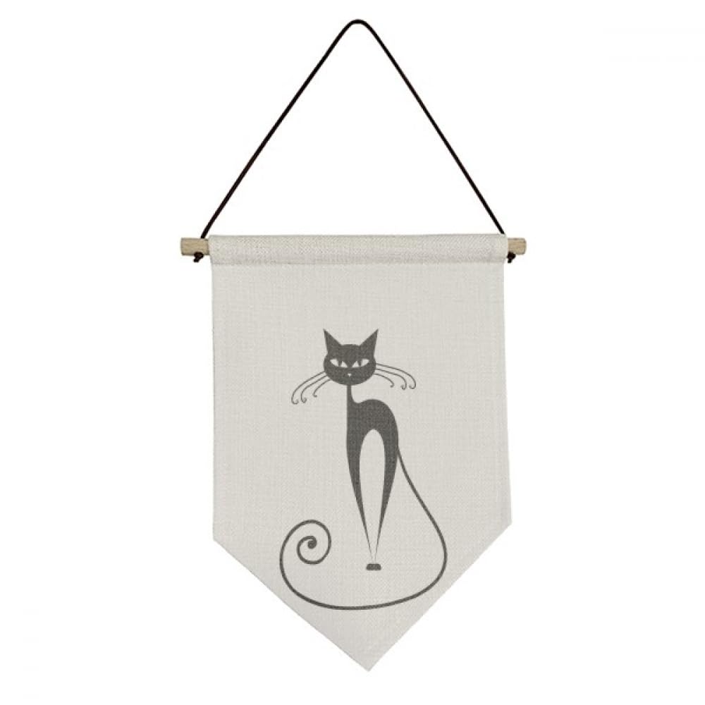 Drapeau en toile chat noir pour habiller un mur vide sans faire de trous